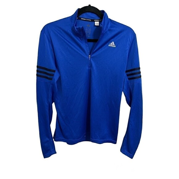 adidas Other - Adidas Jacket Size M Mens Climalite 3 Stripe Quarter Zip Long Sleeve Pullover